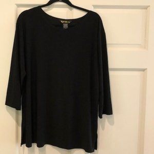Valentina black tunic top size 1X
